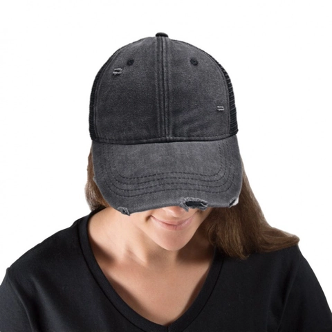 Casquette de Baseball Distressed en Coton Lavé Vintage Homme Femme Casquette Trucker en Maille Respirante Réglable Sport de Plein Air