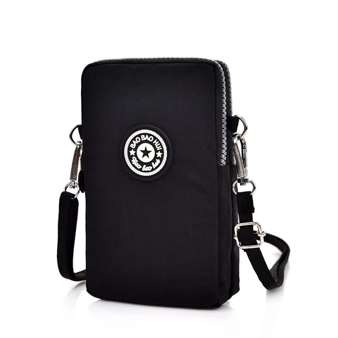 Mini Phone Crossbody Bag Waterproof Oxford Cloth Multi Layer Zipper Pockets Adjustable Strap Casual Daily Outdoor Travel