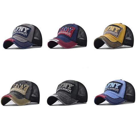 Cappello Da Baseball In Cotone Lavato Vintage Trucker In Rete Distressed Regolabile Protezione Solare Sport All Aperto Uomo Donna