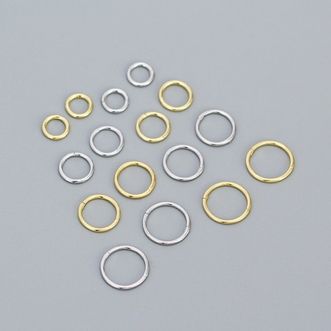 Pendientes de Aro de Plata de Ley S925 Minimalista Geométrico Circular Joyería de Piercing para Mujer Chapado en Oro y Platino