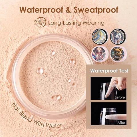 Loose Setting Powder Oil Control Waterproof Sweatproof Matte Face Makeup With Soft Puff Long Lasting
