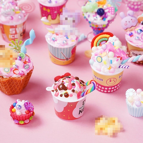 DIY Simulation Ice Cream Dessert Making Supplies Cream Glue Handmade Educational Craft Toys For Kids Girls Resin Charms