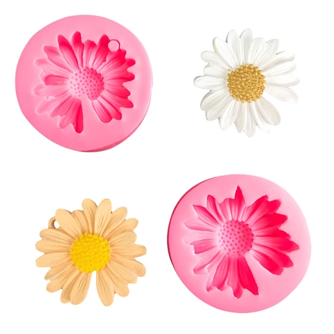 Daisy Flower Silicone Mold Flexible Baking Tool For Cake Chocolate Candy Resin Soap DIY Craft Sun Flower Shape