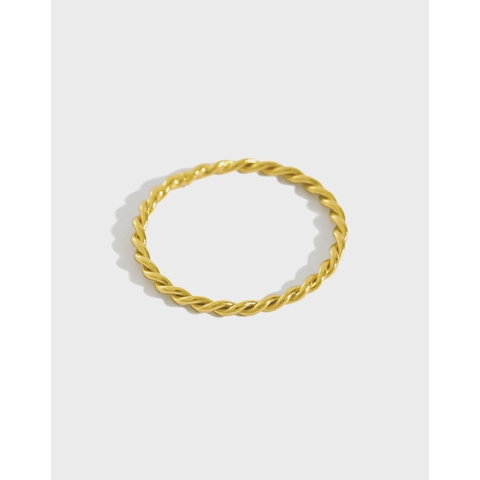 Anillo In Argento Sterling 925 Da Donna Design Minimalista Con Corda Intrecciata Placcato Oro 18 Carati Gioielli Eleganti Stile Coreano