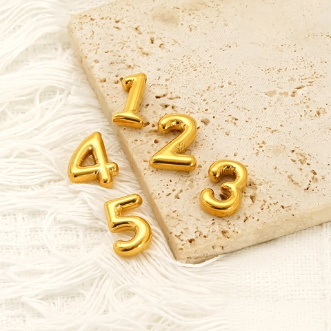 Minimalistischer Arabische Zahlen Anhänger Halskette 18K Vergoldet 304 Edelstahl Schmuck Für Herren Damen