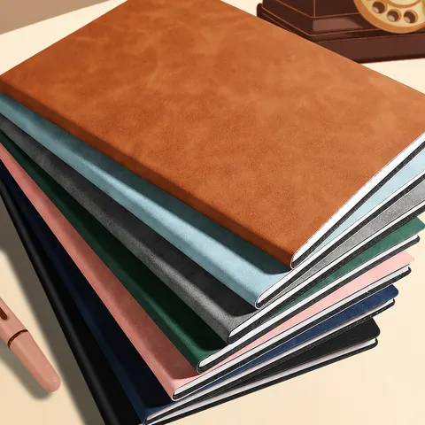 Minimalist Business A5 Soft Faux Leather Notebook Thickened Journal For Office And School Note Taking Writing Book
