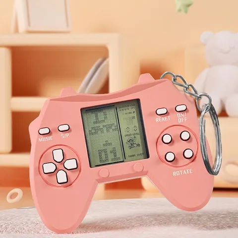 Portachiavi Mini Console per Videogiochi Tetris Portatile Retrò Nostalgico a Forma di Controller Elettronico Regalo per Bambini Adulti