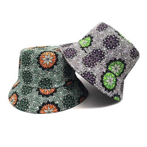 Chapeau Bob À Imprimé Floral Mandala En Toile De Polyester Bohème Vintage Protection Solaire Chapeau De Plage Femmes Hommes