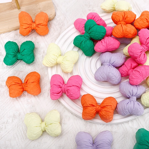 Colorful Plush Bow Tie Accessories Padded Bowknot For DIY Handcraft Flower Packaging Gift Decoration Romantic Style