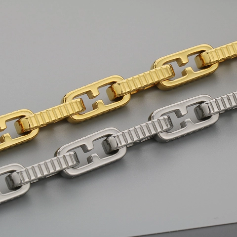 Men Titanium Steel Chain Bracelet Industrial H-Shaped Chunky Link Punk Hip Hop Jewelry Gift Unisex Electroplated