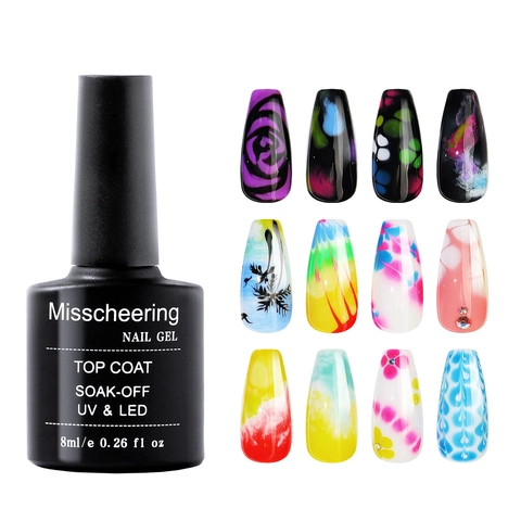 Smalto Per Unghia Blooming Gel Chiaro Trasparente Sfumato Effetto Marmo Soak Off UV LED Polimerizzante Gel Funzionale Nail Art