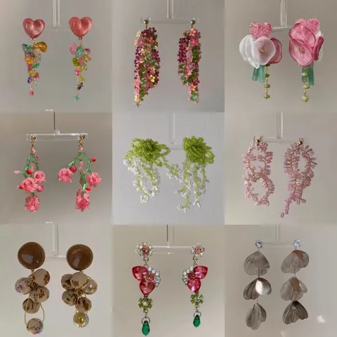 Blumen Quasten Ohrringe Mit 925 Sterling Silber Ohrstecker Handgefertigt Kristall Perle Sommer Urlaub Stil Für Frauen