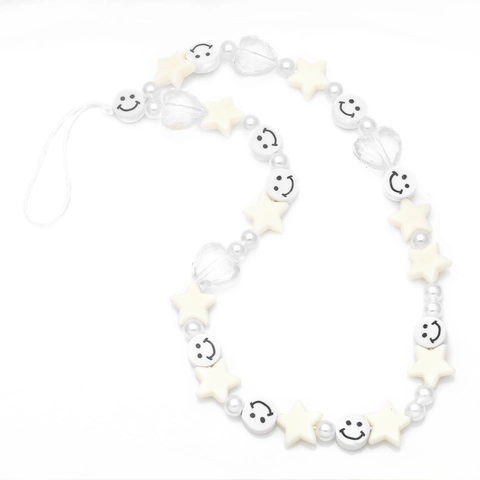 Perlen Handyband Polymer Ton Harz Stern Herz Smiley Perlen Anti-Verlust Schlüsselanhänger Charm Kawaii Zubehör