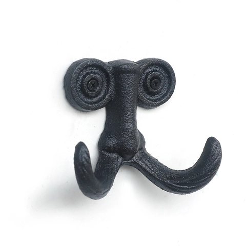 Gancho De Pared Bigote Vintage Hierro Fundido Decorativo Forma Cara Doble Ganchos Para Jardín Hogar Estilo Retro
