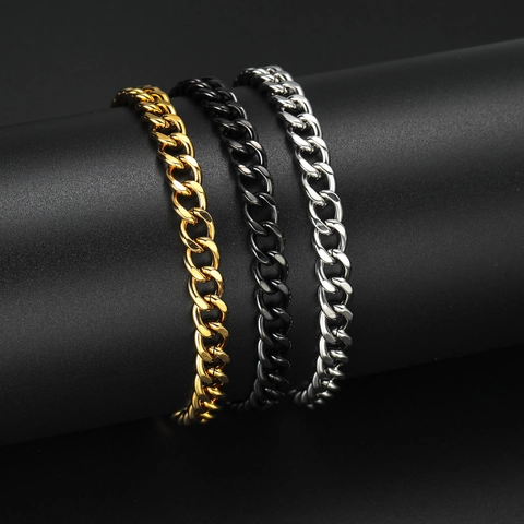 Cuban Gliederkette Armband Edelstahl NK Kette Mode Hip Hop Schmuck Für Männer Frauen Minimalistisch Klassisch Galvanisiert