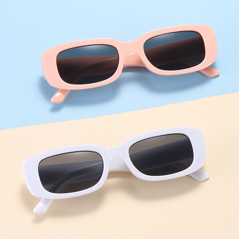 Occhiali Da Sole Rettangolari Retrò Per Bambini Protezione UV400 Montatura PC Lenti AC Colori Gelatina