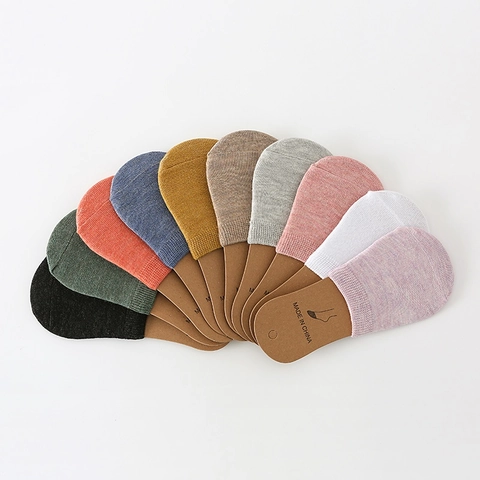 Women Knitted Cotton Half Toe Socks Invisible Breathable Forefoot Covers For High Heels Solid Color Casual Minimalist