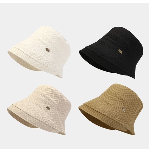 Fischerhut Damen Texturiertes Polyester Wabenmuster Faltbar Sonnenschutz Strandhut Elegant Lässig Outdoor Hut