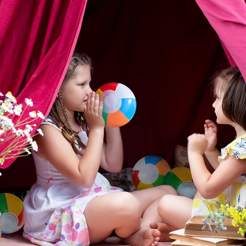 Aufblasbarer Strandball PVC Bunt Sechs Paneele Wasserspielzeug Für Sommer Poolparty Und Badezeit Für Kinder Kleinkinder