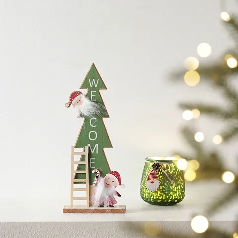 Decorazioni Natalizie In Legno Babbo Natale Renna Gatto Cavallo Dala Segnale Di Benvenuto Addobbi Da Tavolo