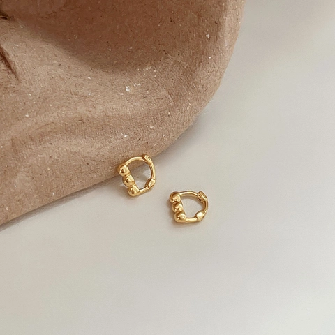 Orecchini A Cerchio Huggie In Argento Sterling 925 Con Design A Perle Gioielli Geometrici Minimalisti Da Donna