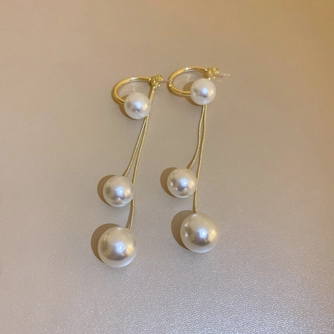 Orecchini A Nappa In Rame Dorato Con Künstliche Perle Finte E Perno In Argento Sterling 925 Gioielli Vintage Eleganti Da Donna