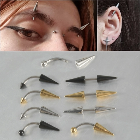 Anelli Per Sopracciglia In Acciaio Inossidabile Punta Bilanciere Curvo Orecchini A Lobo Gioielli Per Piercing Punk