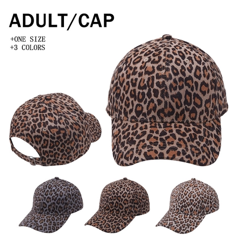 Gorra De Béisbol Estampado Leopardo Algodón Ajustable Visera Curva Sombrero De Sol Casual Streetwear Mujeres Hombres
