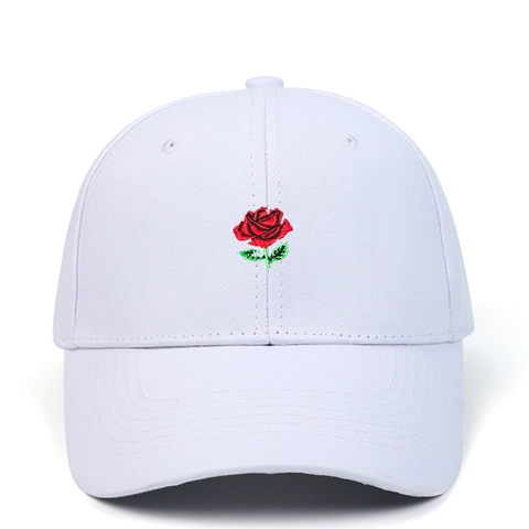 Gorra De Béisbol Con Bordado De Rosa Sarga De Algodón Ajustable Exterior Informal Sombrero Clásico