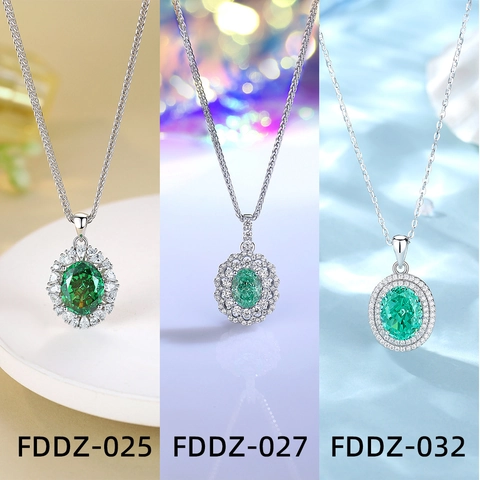Elegante Collana Con Pendente Halo In Argento Sterling 925 Con Smeraldo Creato In Laboratorio Per Donna Gioielli Di Lusso Da Festa