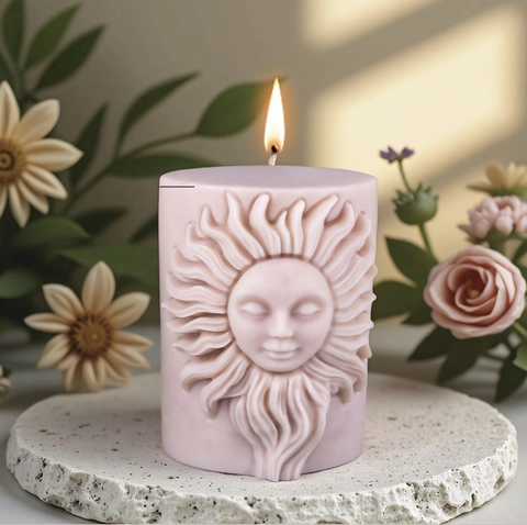 Sun Moon Goddess Silicone Mold 3D Relief Face DIY Handmade Candle Plaster Resin Statue Making Tool Crafting