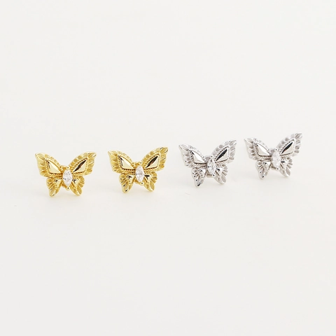 Elegante 925 Sterlingsilber Schmetterling Ohrstecker Für Damen Zierliche Strass Inlaid Tierform Mode Schmuck Geschenk
