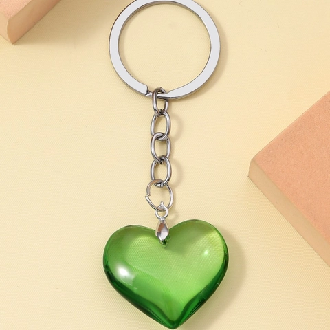 3D Resin Heart Keychain Colorful Gradient Love Heart Keyring For Bag Charm Pendant Fashion Accessories Jewelry Gift