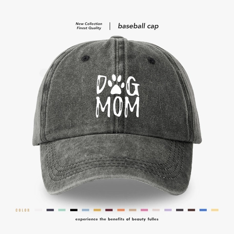 Berretto Da Baseball In Cotone Lavato Dog Mom Impronta Di Zampa Vintage Regolabile Protezione Solare Cappello Outdoor Donna Uomo