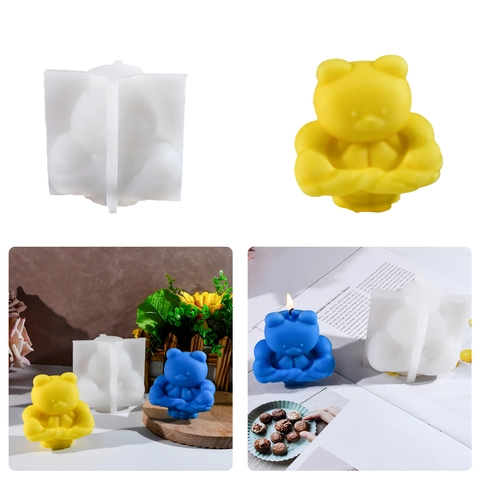 Muscle Bear Silicone Mold 3D Stereoscopic DIY Handmade Candle Plaster Soap Aromatherapy Ornament Making Tool