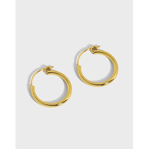 Pendientes De Aro Redondos Minimalistas De Plata De Ley 925 Joyas De Círculo Geométrico Pulido Para Mujer Elegante
