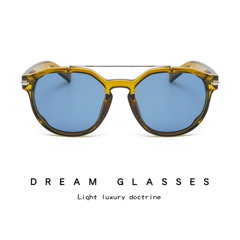 Retro Katzenaugen Sonnenbrille Für Damen Herren Kunststoffrahmen Doppelsteg Metallbesatz UV400 Schutz Großer Rahmen Brillen