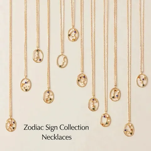 Collar Signo Del Zodiaco De Plata De Ley 925 Rhinestone Colorido Constelación Colgante Ovalado Joyería Regalo Mujer