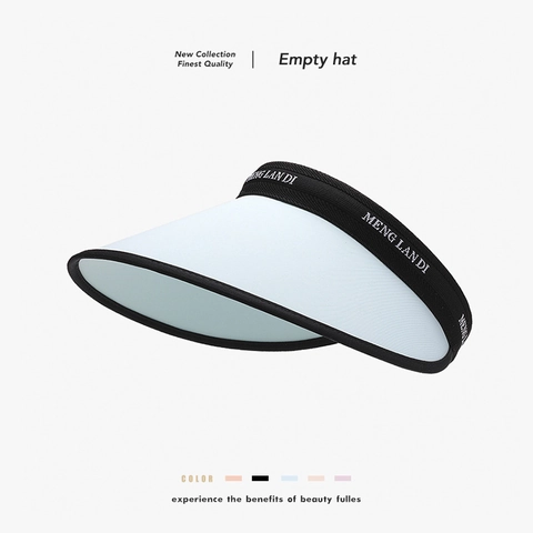 Women Wide Brim Sun Visor Hat Anti-UV Breathable Ice Satin Nylon Spandex Adjustable Letter Print Outdoor Travel