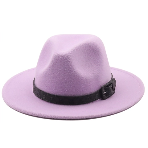 Wool Felt Fedora Hat Wide Brim Cashmere Jazz Cap With Belt Buckle Vintage Elegant Winter Unisex Outdoor Accessories