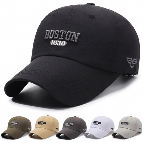 Casquette De Baseball Boston 1630 Broderie 3D Respirante Coton Polyester Sport De Plein Air Chapeau De Soleil Casual