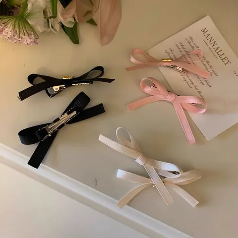 Pinzas Para El Cabello Con Lazo Dulce Cinta Tela Clips De Cocodrilo Para Mujeres Niñas Accesorio De Pelo