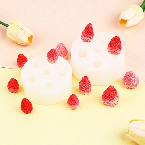 Strawberry Silicone Mold 3D Fruit Shape For Fondant Chocolate DIY Craft Cake Decorating Baking Tool