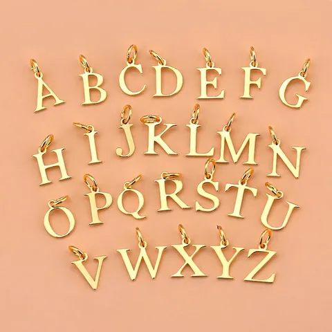 925 Sterling Silber Anfangsbuchstabe Anhänger Vergoldet Alphabet Charm Für DIY Schmuckherstellung Halskette Armband