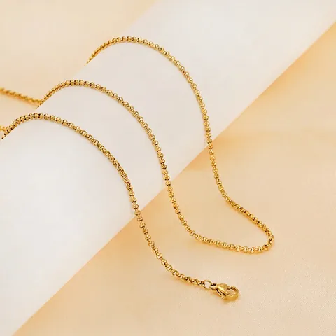 Collana A Catena Rolo Placcata Oro 18K Acciaio Inossidabile Gioielli Di Moda Minimalisti Semplici Per Donna Accessorio Elegante