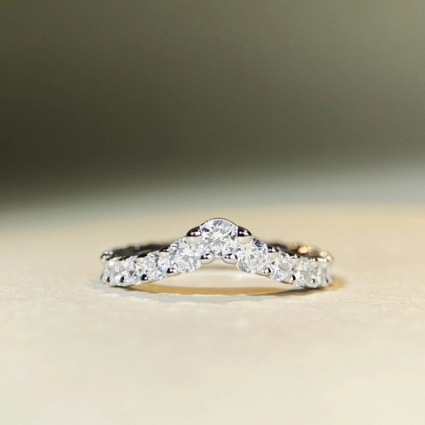 V-Shaped Ring 925 Sterling Silver Chevron Wave Micro Pave Zircon Wedding Engagement Jewelry For Women