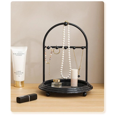 Jewelry Organizer Stand Arch Shape ABS Plastic With Tray For Necklaces Earrings Bracelets Rings Desktop Dresser Decor