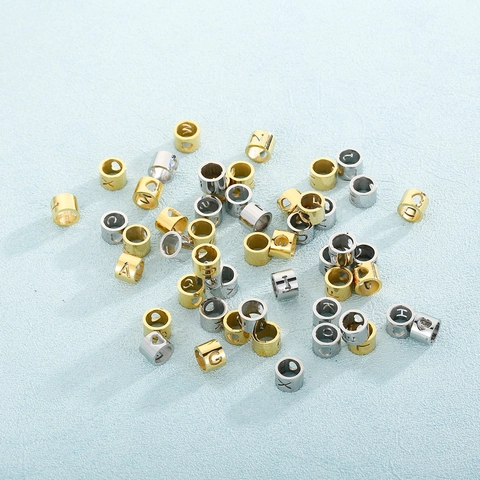 Hohlbuchstaben Anhänger Edelstahl Herz Alphabet Anhänger Perlen DIY Schmuckherstellung Für Armband Halskette