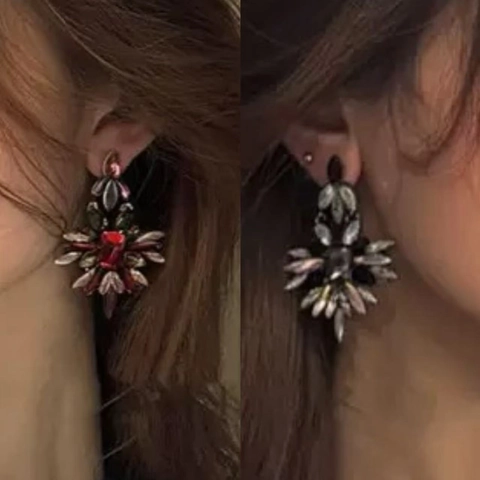 Pendientes Vintage De Aleación Con Flores De Cristal Y Postes De Plata De Ley 925 Para Mujer
