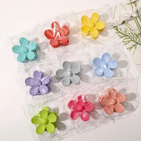 Flower Hair Claw Clips Matte Frosted Plastic Resin Strong Hold Nonslip Large Headwear For Women Girls Daily Use